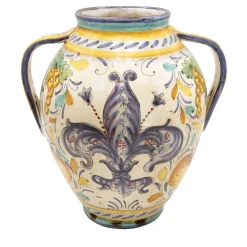 Vaso Orciolo con Fleur-De-Lis fiorentino blu