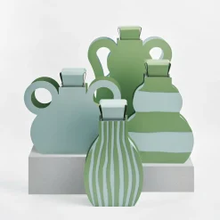 Vaso Otto Striped Sky Blue/Eucalyptus di Gianpaolo Venier