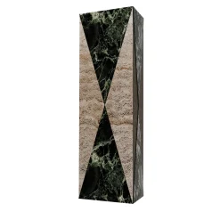 Vaso Polimelus Verde Alpi e Travertino