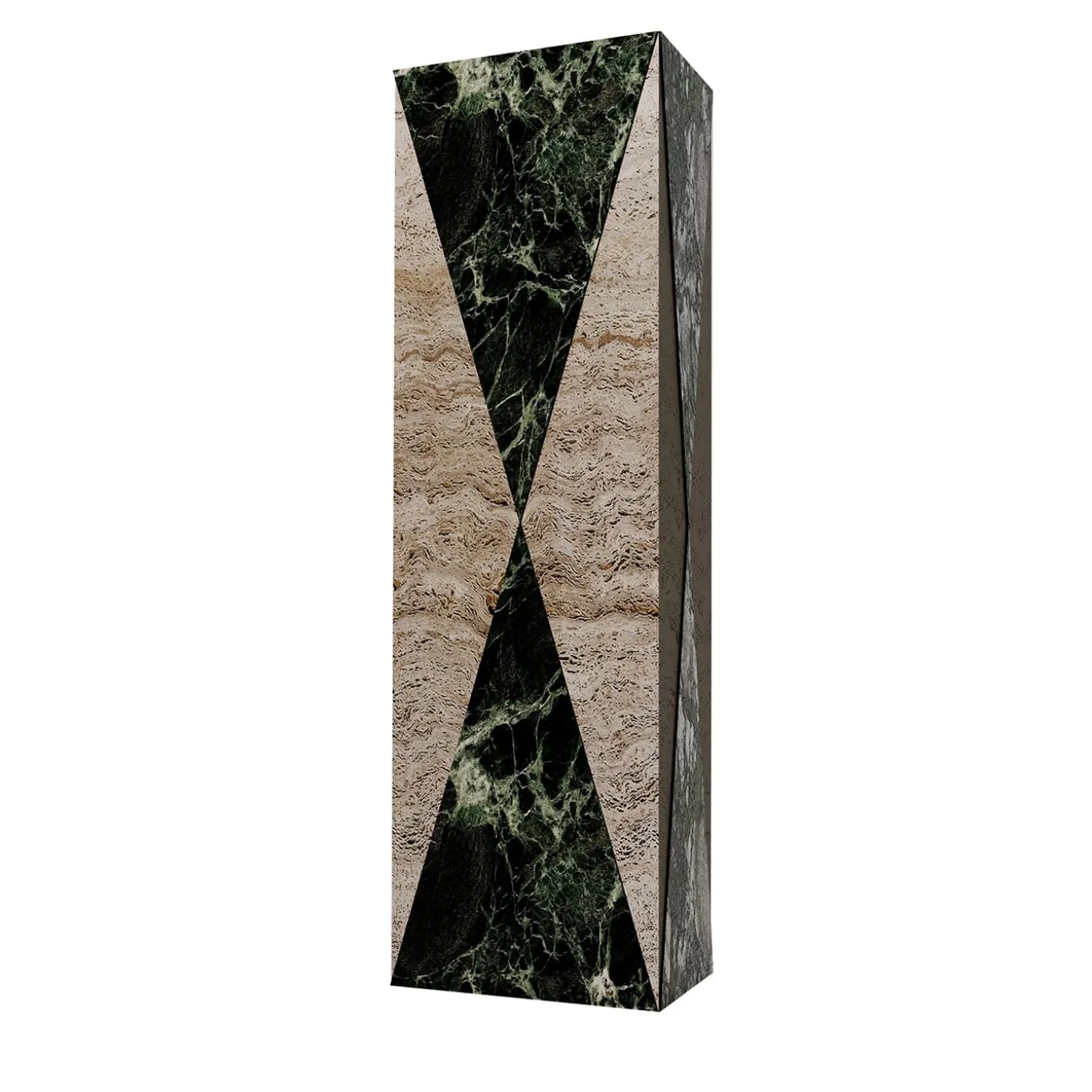 Vaso Polimelus Verde Alpi e Travertino