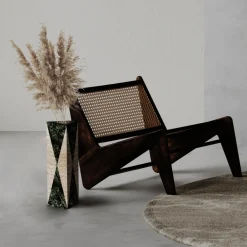 Vaso Polimelus Verde Alpi e Travertino