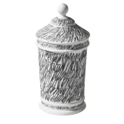 Vaso Post Scriptum in bianco e nero con coperchio di Formafantasma