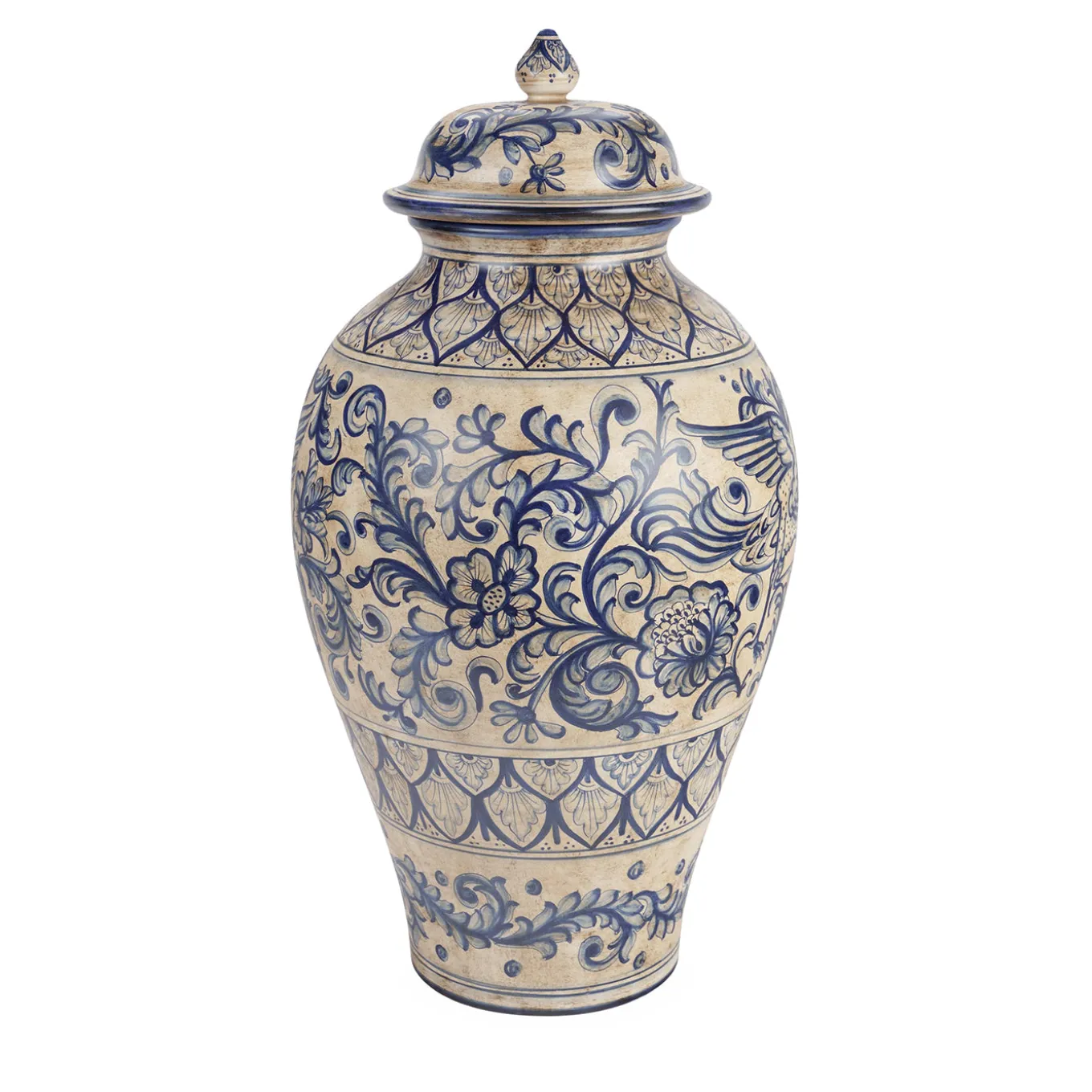 Vaso potiche Antique Blue Peacock