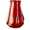 Vaso rosso glitterato Colate di Carlo Moretti