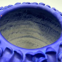 Vaso rotondo grande Onda Matte Deep Blue