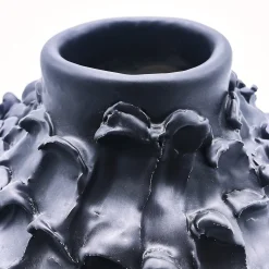 Vaso rotondo nero opaco Onda