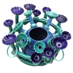 Vaso scultoreo Blue Flora