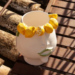 Vaso Testa in Ceramica Multicolore Domitilla