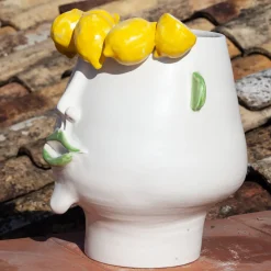 Vaso Testa in Ceramica Multicolore Domitilla