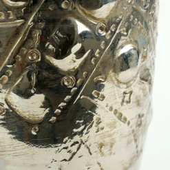 Vaso Viel in ceramica argento di Gabriele Mengoni