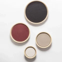 Vassoi medi rotondi in pelle e marmo Monza #5