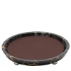 Vassoi piccoli rotondi in pelle e marmo di Monza #3