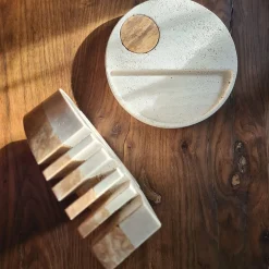 Vassoio Aperitivo Moon in Travertino Romano