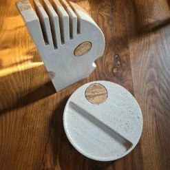 Vassoio Aperitivo Moon in Travertino Romano