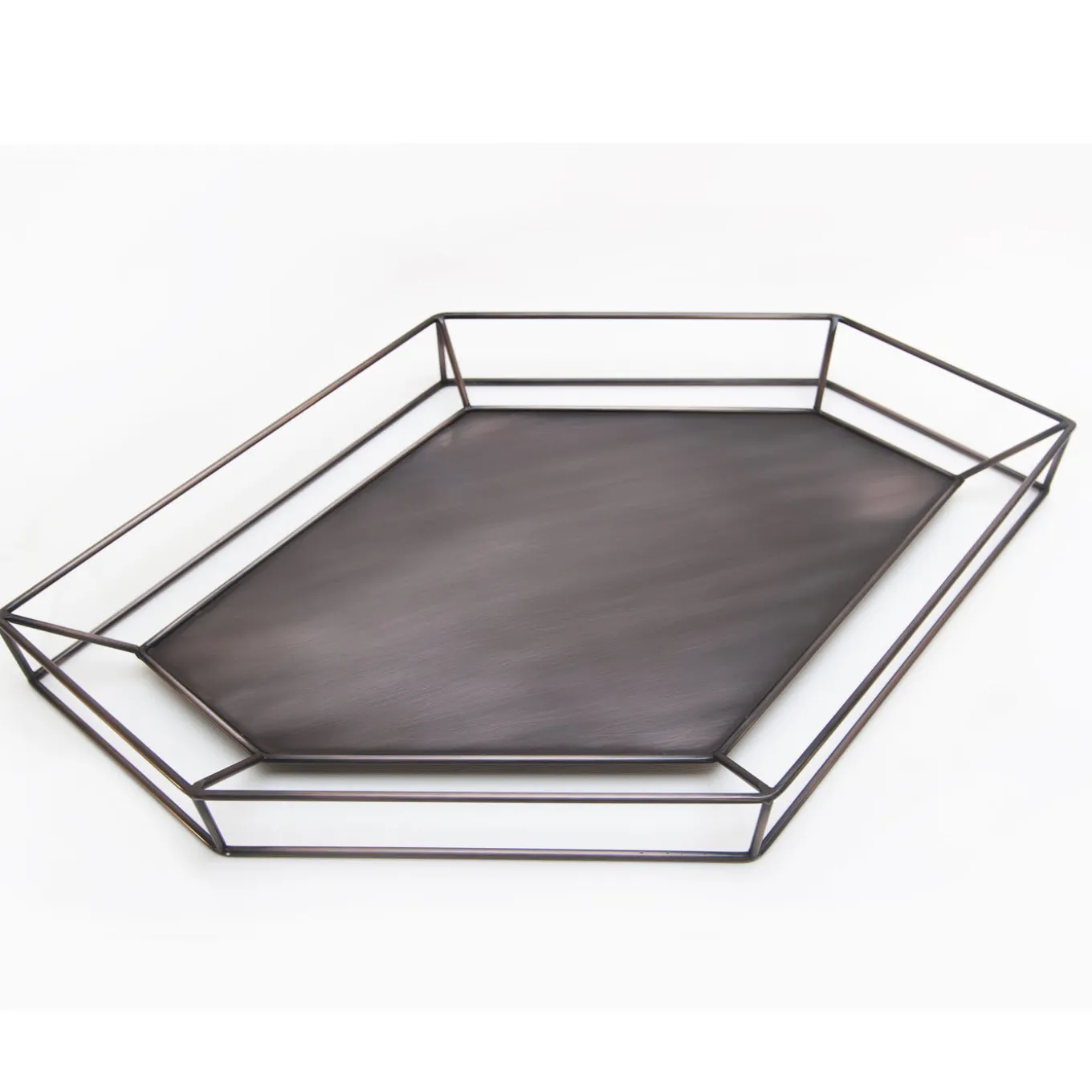 Vassoio aquilone in ferro bronzato