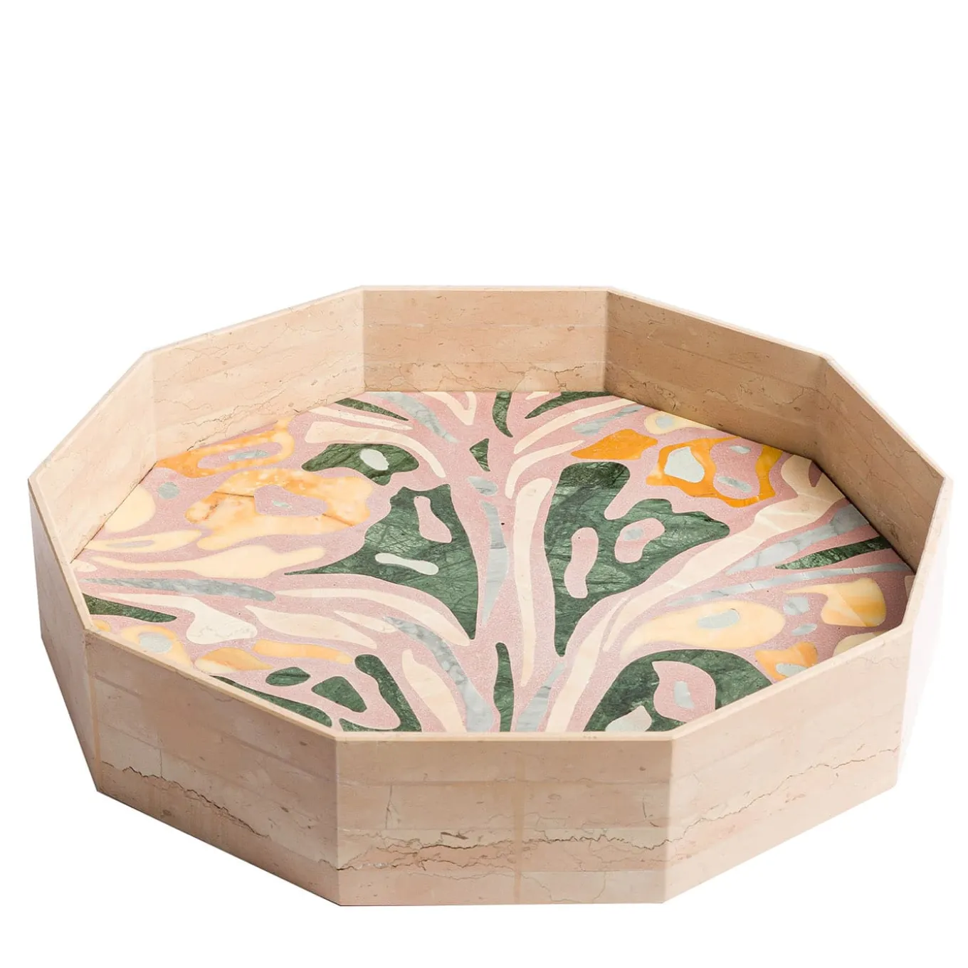 Vassoio decagonale in marmo marmorizzato di Zanellato&Bortotto #4