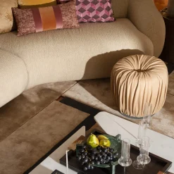 Vassoio Gioele in ebano e pelle nera con manici in corno