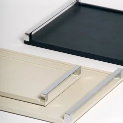 Vassoio Giove piccolo in pelle avorio