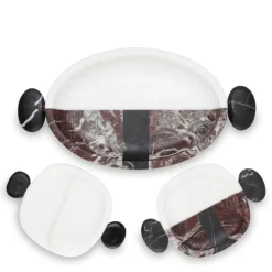 Vassoio in marmo multicolore Romeo di Matteo Cibic