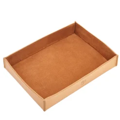 Vassoio medio in pelle naturale