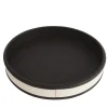 Vassoio nero rotondo a strisce