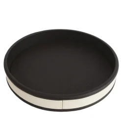 Vassoio nero rotondo a strisce