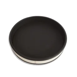 Vassoio nero rotondo a strisce
