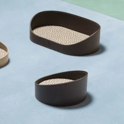 Vassoio ovale Chevron beige per piccoli vassoi