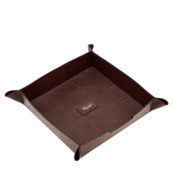 Vassoio portavalori in pelle marrone Franzi