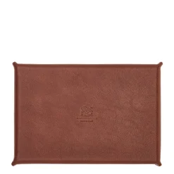 Vassoio portavalori piccolo in pelle marrone