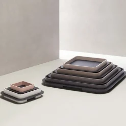 Vassoio quadrato Lloyd N. 3 con cornice avorio