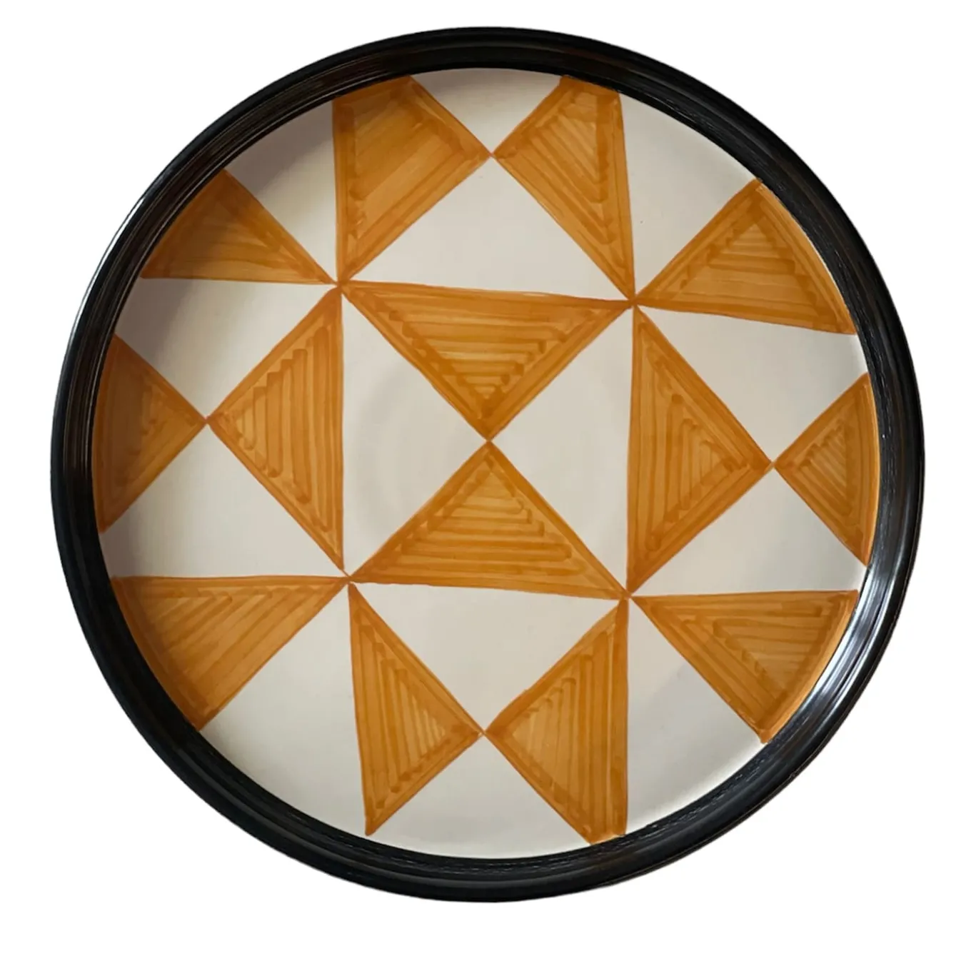 Vassoio rotondo a triangolo arancione