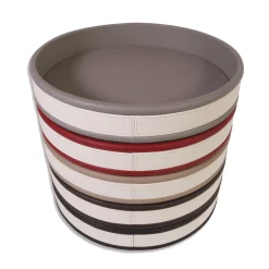 Vassoio rotondo grigio a strisce