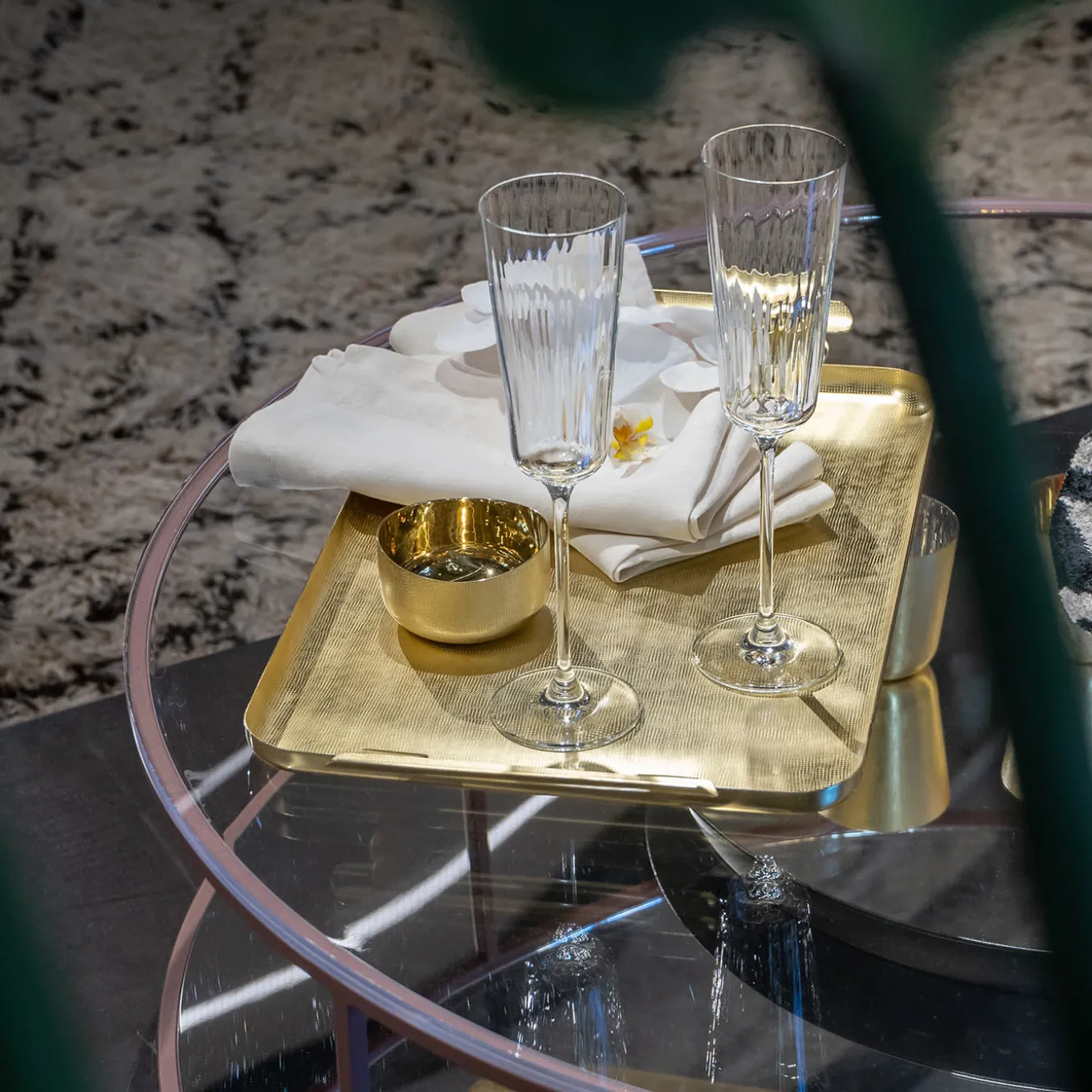 Velluto 1 vassoio con maniglie