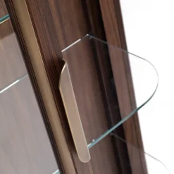 Vetrina a 2 porte in ottone e zebra