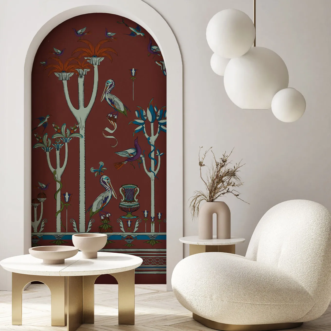 Via Salvestrina 12 Carta da parati Mattone Bruciato