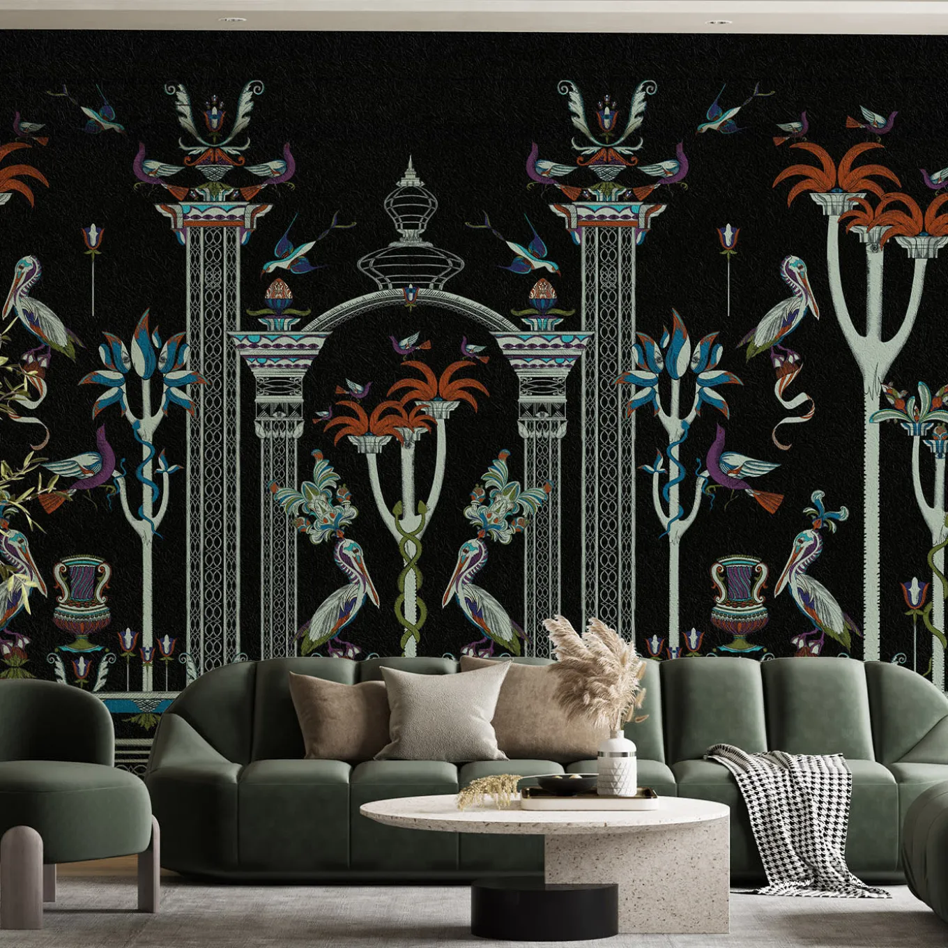 Via Salvestrina 12 Nero Mezzanotte Carta da parati