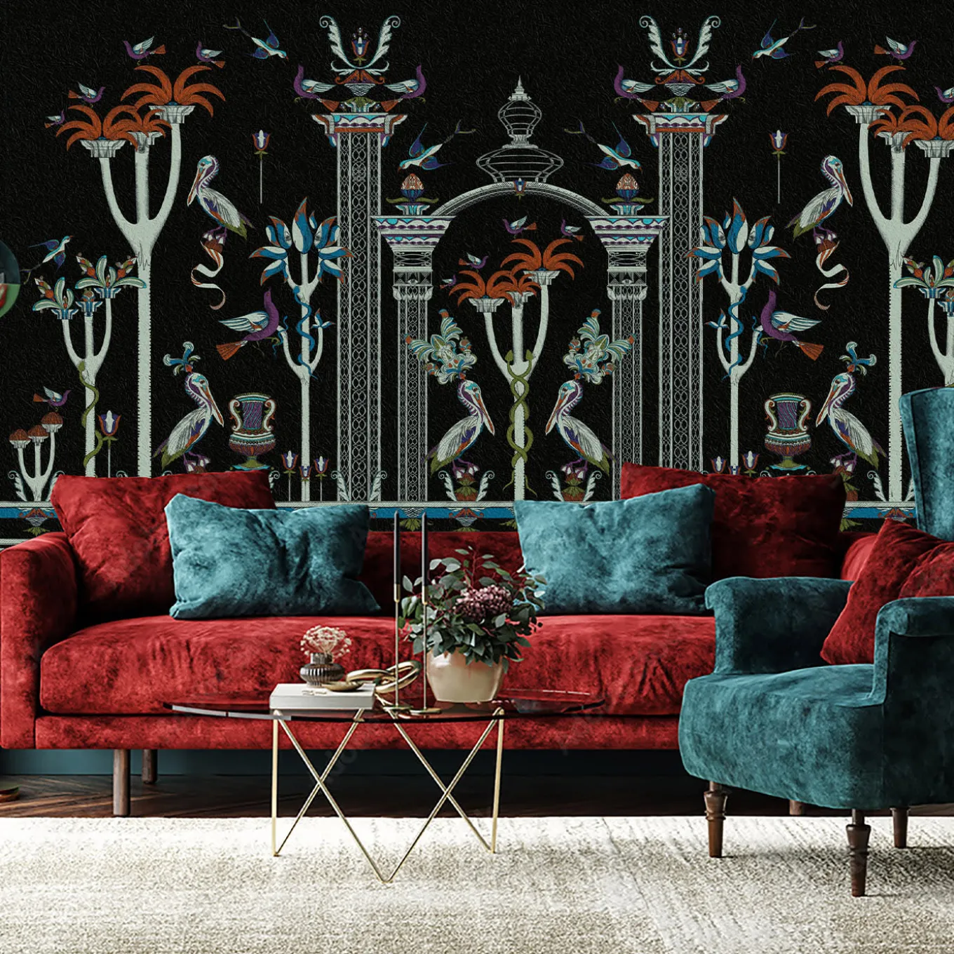 Via Salvestrina 12 Nero Mezzanotte Carta da parati