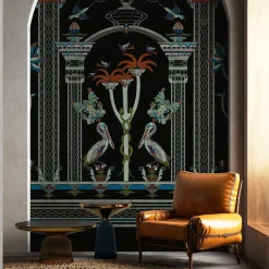 Via Salvestrina 12 Nero Mezzanotte Carta da parati