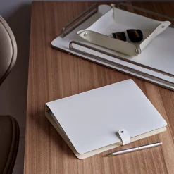 Vide poche in pelle bianca e panna cotta #2