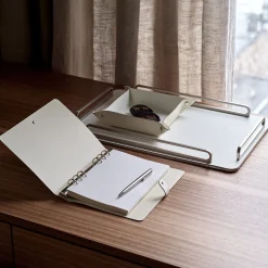 Vide poche in pelle bianca e panna cotta #2