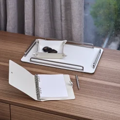 Vide poche in pelle bianca e panna cotta #2