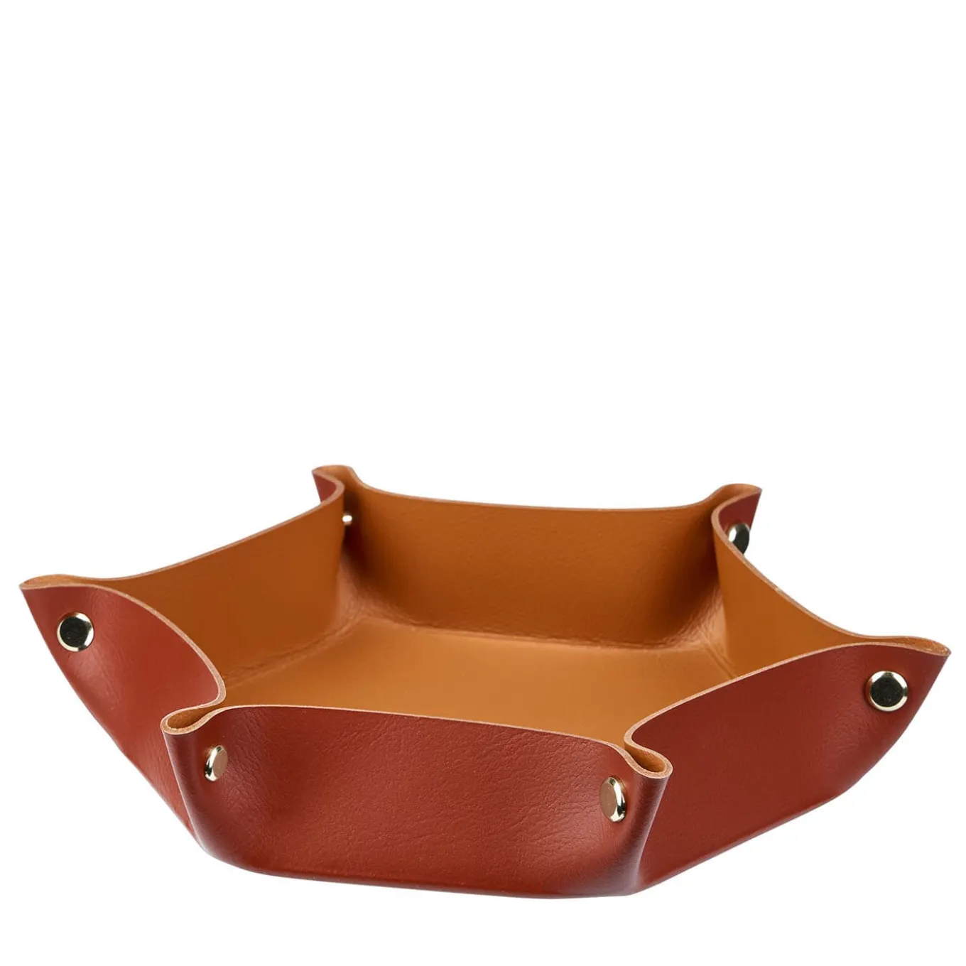 Vide Poche in pelle Bordeaux e Cognac