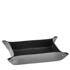 Vide poche in pelle grigia e nera #2