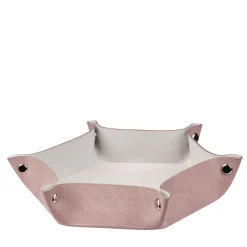 Vide Poche in pelle rosa cenere e Oyster