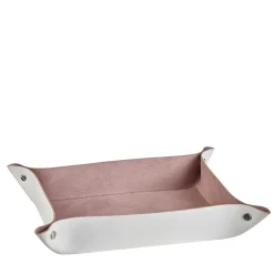 Vide Poche rettangolare in pelle Oyster e rosa cenere