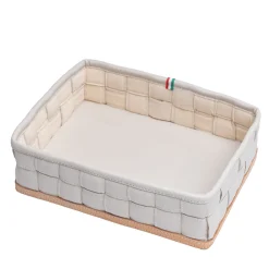 Videopoche annodata in ecopelle color crema di Ventotene