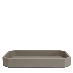 Vide-poche Del Monte media in pelle Grigio Luna