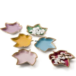 Videpoche rosa e oro con foglie di vite