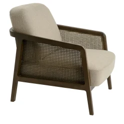 Vienna Lounge Poltrona in noce canaletto beige di Emmanuel Gallina